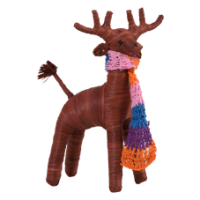 Christmas Raffia Reindeer with Crochet Scarf by Rice DK